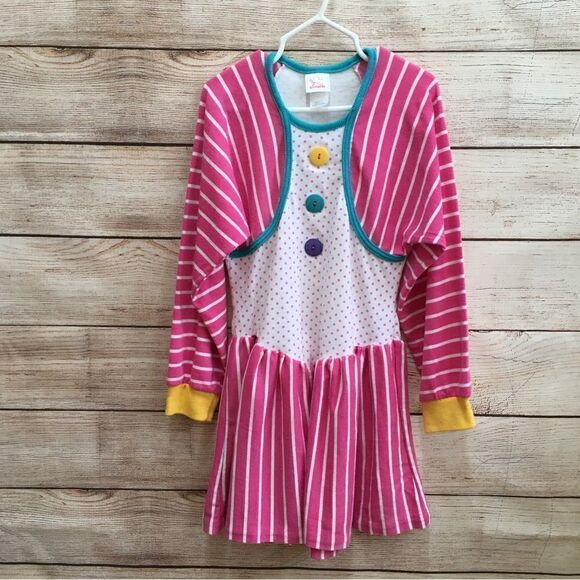 VINTAGE BUSTER BROWN COTTON KNIT DRESS - Picture 1 of 5